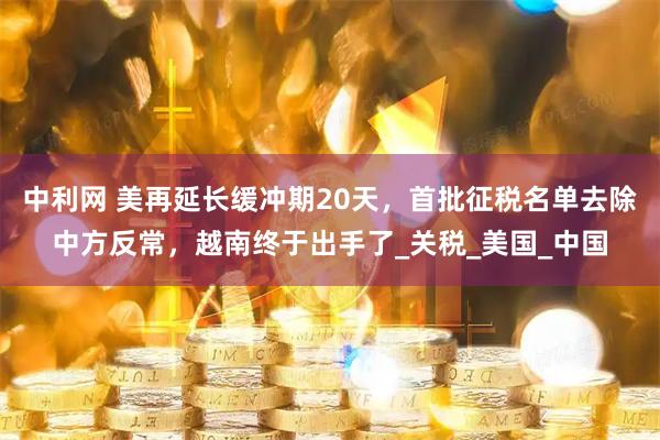中利网 美再延长缓冲期20天，首批征税名单去除中方反常，越南终于出手了_关税_美国_中国